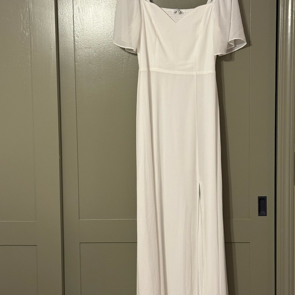 Baltic Born White Flutter Sleeve Bridal Gown